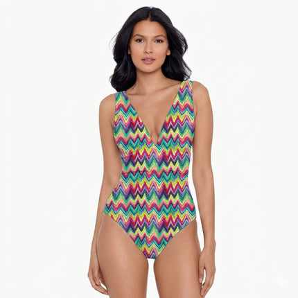Teal Geometric Digital Print Fabric for Set | Geometric resort wear - Image 6