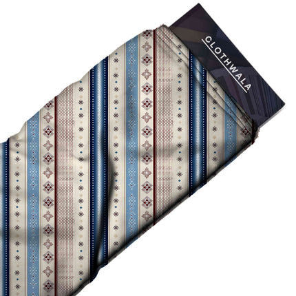 ivory cream stripes fabric detail — matte finish digital print closeup