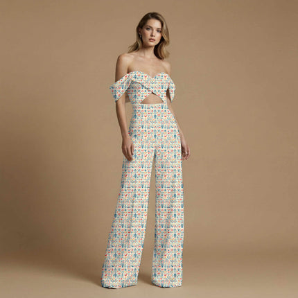 ivory cream ethnic all-over print pattern — medium scale repeat layout