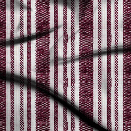 Maroon Stripes Digital Print Fabric | Kurti Palazzo | Holiday Collection | Royal Indian Ensemble | Poly Crepe Digital Print - 1273