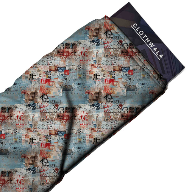 dusty blue other print fabric draped — trousers styling