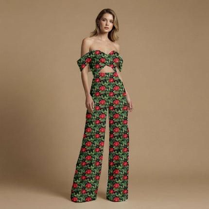 deep crimson floral print fabric draped — lehenga styling