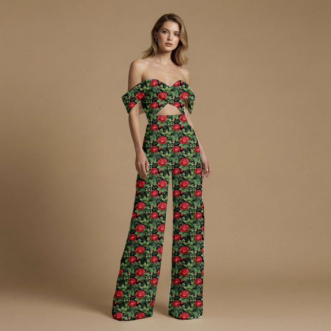 deep crimson floral print fabric draped — lehenga styling