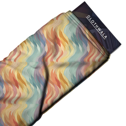 pale aqua abstract fabric detail — digital print closeup
