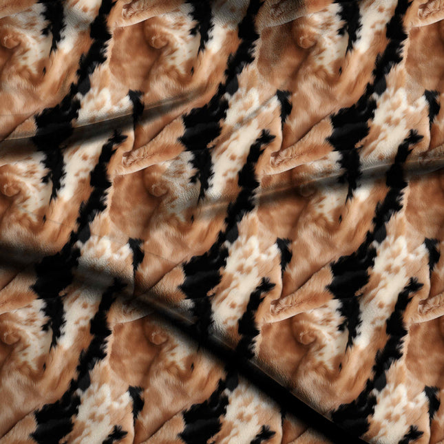 caramel brown animal digital print fabric texture — large scale closeup