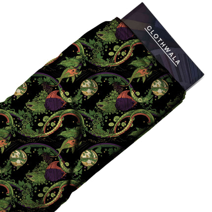forest green other print fabric draped — dupatta styling