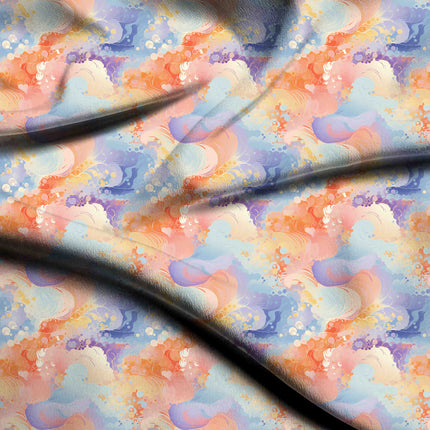 dusty rose abstract digital print fabric texture — medium scale closeup