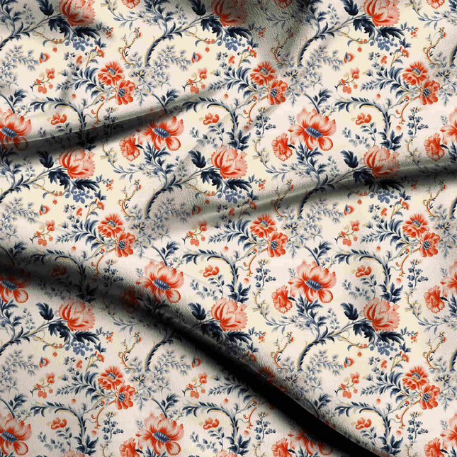 ivory cream floral print fabric draped — maxi dress styling