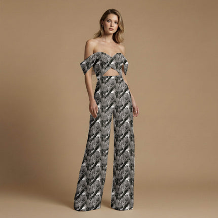 charcoal black animal all-over print pattern — large scale repeat layout