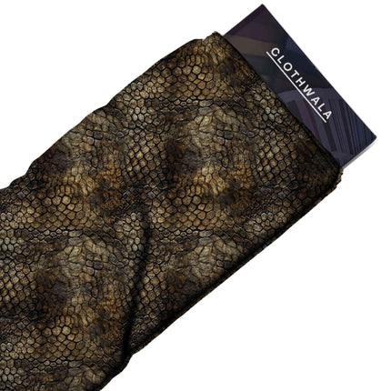 dark brown animal fabric detail — textured finish digital print closeup