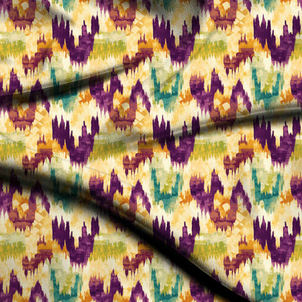 ivory cream ethnic digital print fabric texture — large scale closeup
