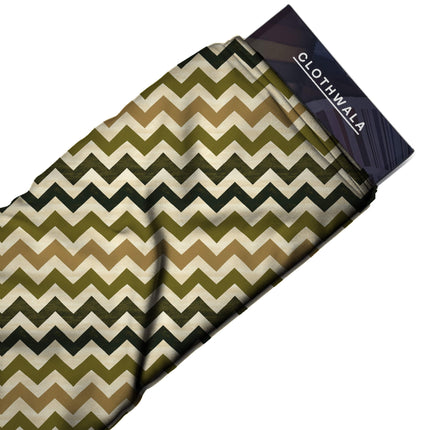 olive green geometric fabric detail — textured finish digital print closeup
