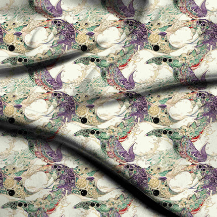 amethyst purple abstract digital print fabric texture — large scale closeup