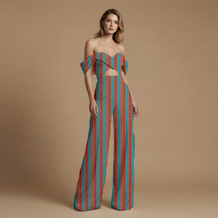 teal stripes all-over print pattern — medium scale repeat layout