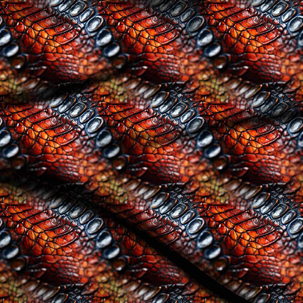 Fiery Crimson Hyper-realistic Fiery Red And Charcoal Print Fabric