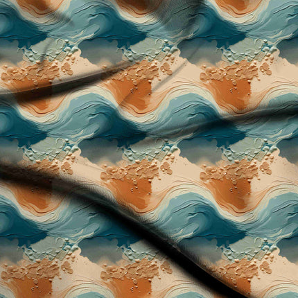 deep teal abstract all-over print pattern — large scale repeat layout