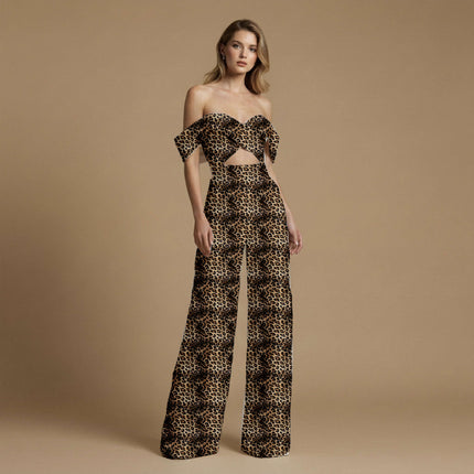 light caramel animal print fabric draped — jacket styling