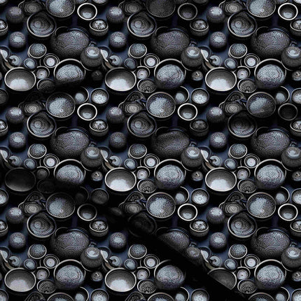 charcoal black ethnic all-over print pattern — medium scale repeat layout