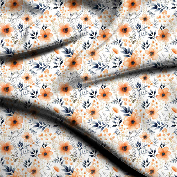 Soft Peach Delicate watercolor peach and blue Blouse Fabric