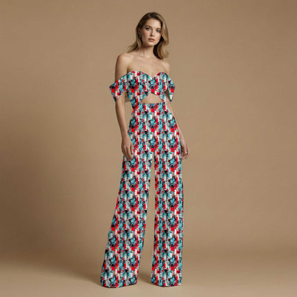 crimson red abstract all-over print pattern — large scale repeat layout