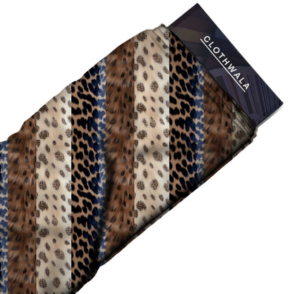 cobalt blue animal fabric detail — glossy finish digital print closeup