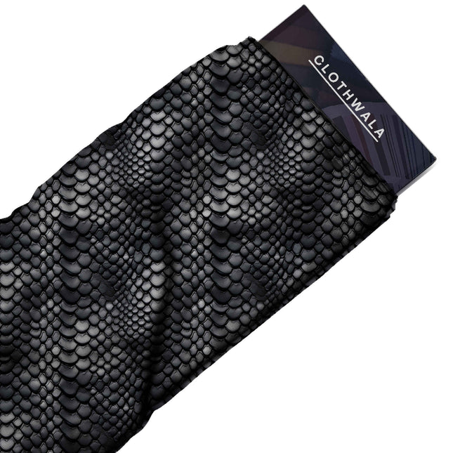 jet black animal print fabric draped — handbag fabric styling