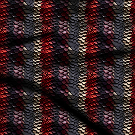 crimson red animal digital print fabric texture — medium scale closeup