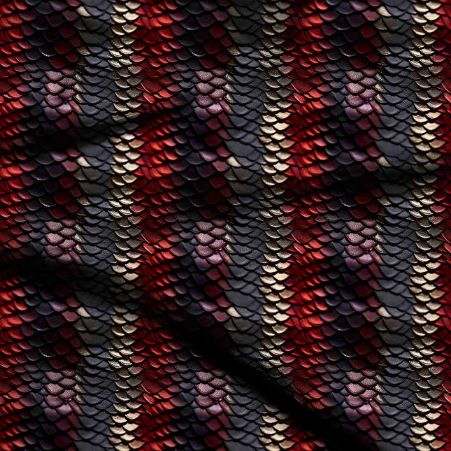 crimson red animal digital print fabric texture — medium scale closeup