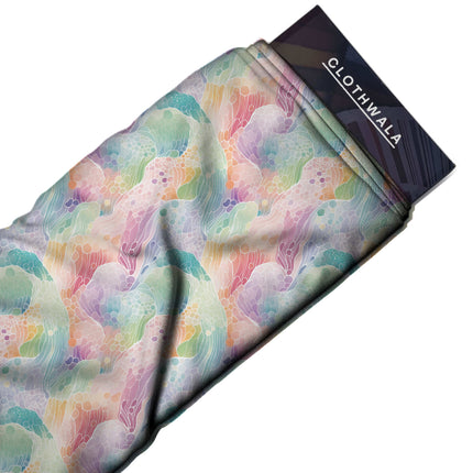 pastel pink abstract fabric detail — matte finish digital print closeup