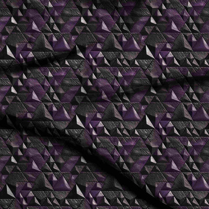 amethyst purple geometric digital print fabric texture — medium scale closeup