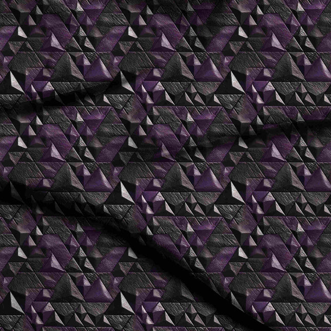 amethyst purple geometric digital print fabric texture — medium scale closeup