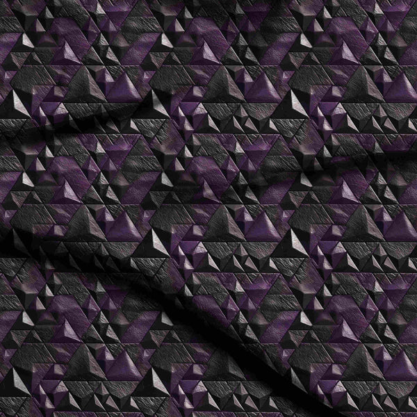 Amethyst Purple Textured 3D Tessellated Pyramids Print Fabric