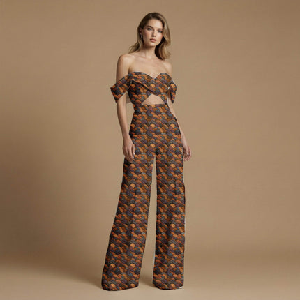 burnt sienna other print fabric draped — maxi dress styling