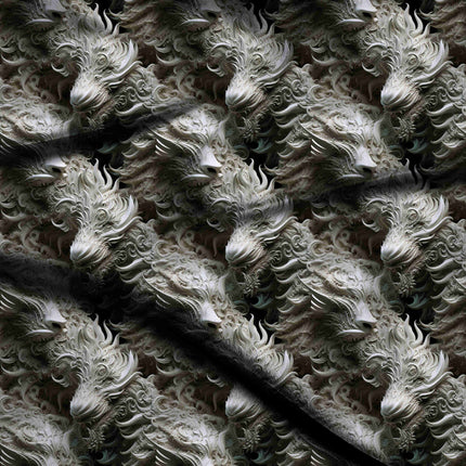 ivory cream other digital print fabric texture — large scale closeup