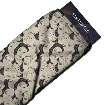 ivory cream other all-over print pattern — large scale repeat layout