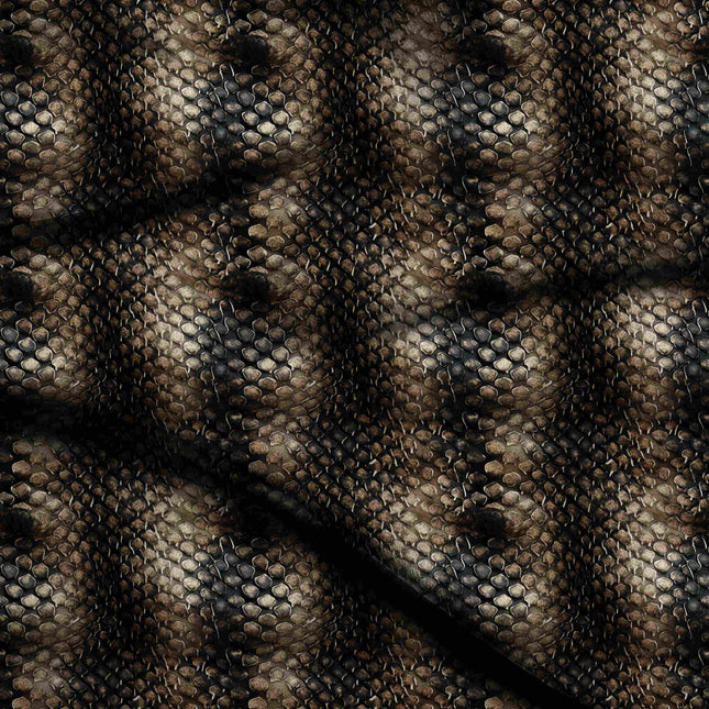 dark brown animal digital print fabric texture — medium scale closeup