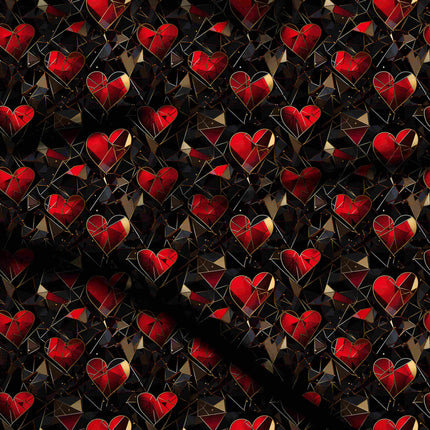 ruby red geometric digital print fabric texture — medium scale closeup