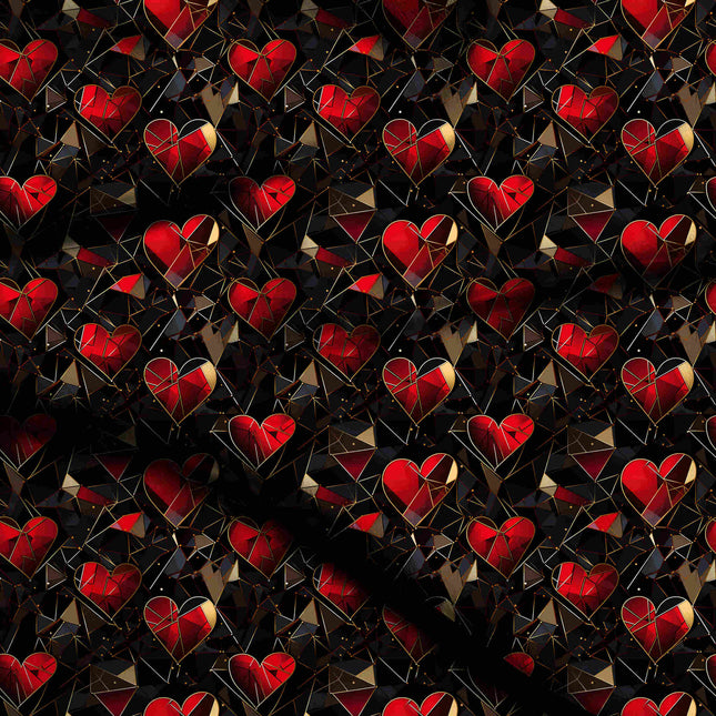 ruby red geometric digital print fabric texture — medium scale closeup