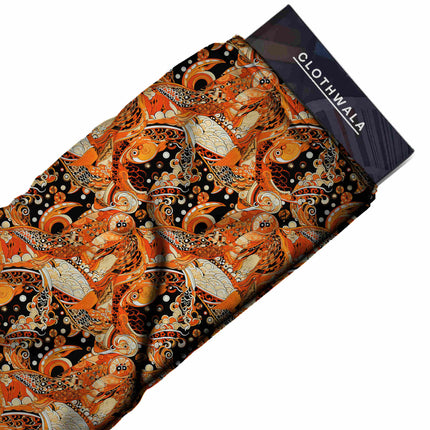 tangerine orange other all-over print pattern — large scale repeat layout