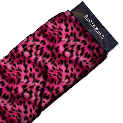 hot pink animal all-over print pattern — large scale repeat layout