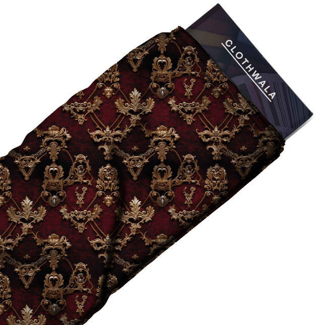 deep burgundy other print fabric draped — statement jacket styling