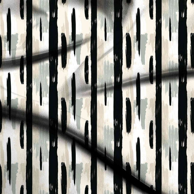 jet black stripes digital print fabric texture — large scale closeup