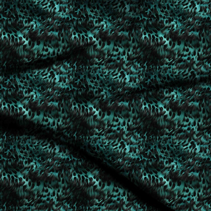 midnight black animal digital print fabric texture — large scale closeup