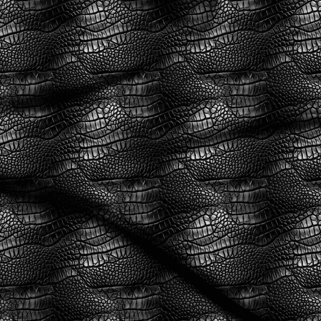 jet black animal digital print fabric texture — large scale closeup