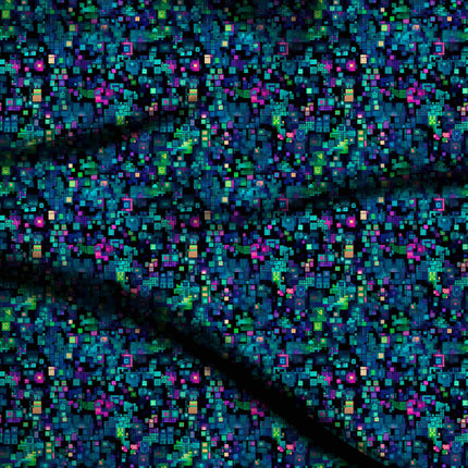 teal geometric all-over print pattern — micro scale repeat layout