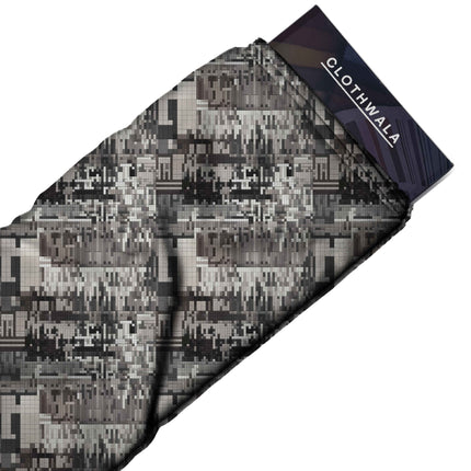 charcoal grey abstract all-over print pattern — medium scale repeat layout