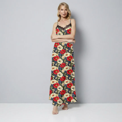 Midnight Blue Floral Digital Print Fabric for Dress | Luxe Resort Wear - Image 9
