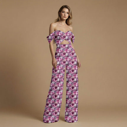 burgundy rose floral all-over print pattern — medium scale repeat layout