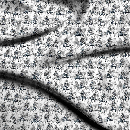 ivory cream ethnic digital print fabric texture — medium scale closeup