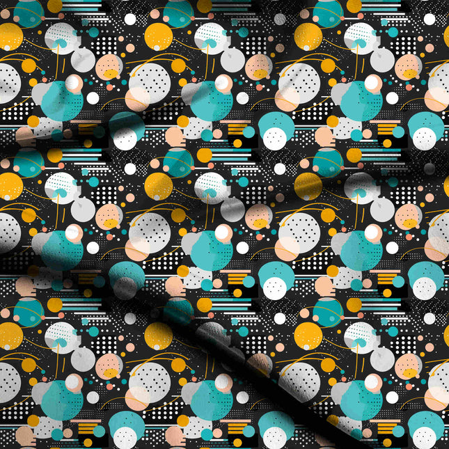 cyan blue abstract digital print fabric texture — medium scale closeup